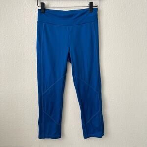J Crew Factory royal blue cropped capri active pants leggings zip pocket E7339